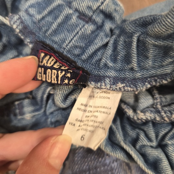 Girls Denim Jean Dress Jumper Skirt Lot Mixed Vintage To Modern Size 3T - 6X - Picture 12 of 16